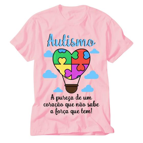 Imagem de Camisa autismo rosa mais informação menos preconceito