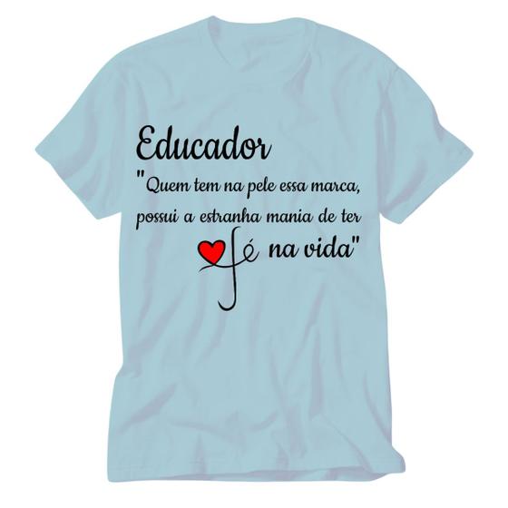 Imagem de Camisa azul Pedagogia Educar é semear com sabedoria blusa