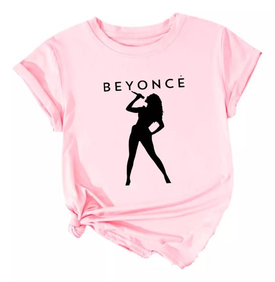 Imagem de Camisa Baby Look Beyoncé Estampa Cantora Ótimo Tecido