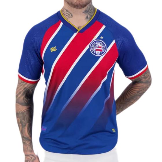 Imagem de Camisa Bahia Lançamento 2024 Uniforme II Tricolor Versão Torcedor Oficial