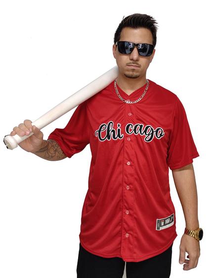 Imagem de Camisa Baseball M10 Plus Size Chicago Vinho