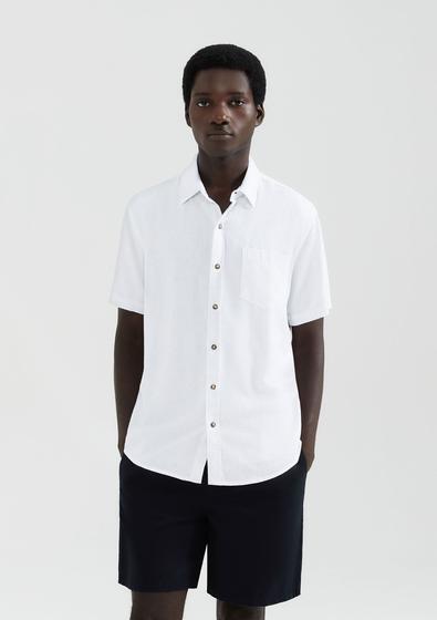 Imagem de Camisa Básica Masculina Manga Curta Slim Em Linho