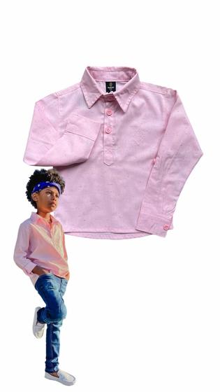 Imagem de Camisa Bata Social Infantil Para Meninos Batizados E C