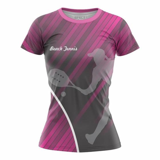 Imagem de Camisa Beach Tennis tenis Feminina Dry Fit Camiseta Ante odor termica Protecao UV