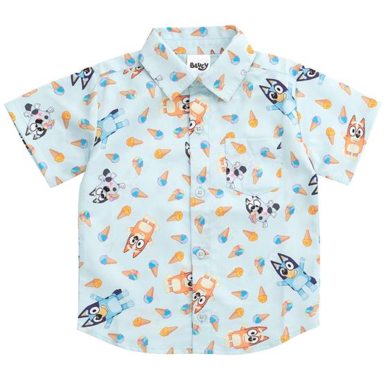 Imagem de Camisa Bluey Bingo Toddler Boys Hawaiian 4T Button Down