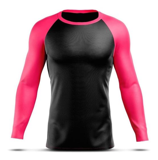 Imagem de Camisa Blusa Camiseta Masculina Feminina Térmica Rash Guard Manga Longa Academia Futebol Ciclismo