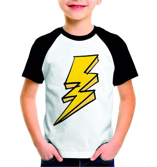 Imagem de Camisa Branca Juvenil E Personalizada Raio The Flash Shazam