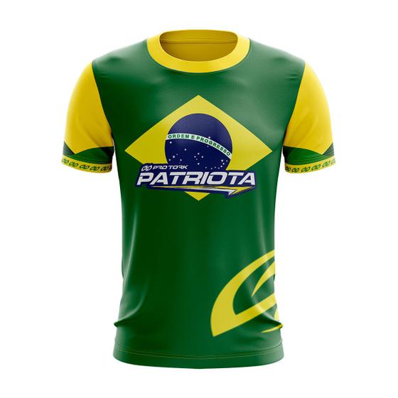 Imagem de Camisa Brasil Camiseta 2022 Copa do Mundo Patriota Pro Tork Verde Futebol Casual Feminina Masculina 