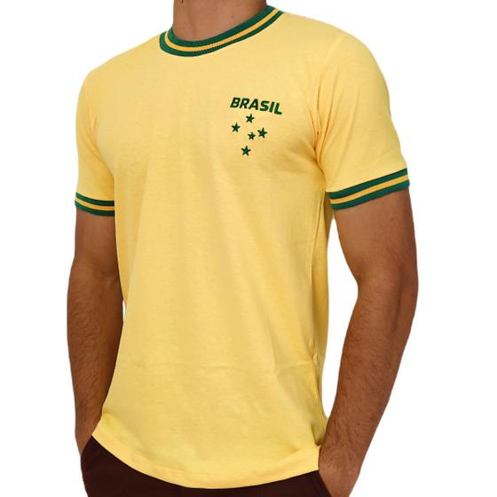 Imagem de Camisa Brasil Nações Algodão Amarela - Masculino