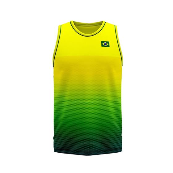 Camisa Brasil Regata Torcida Copa - Masculino Menor preço em Camisa Brasil Regata Torcida Copa - Masculino