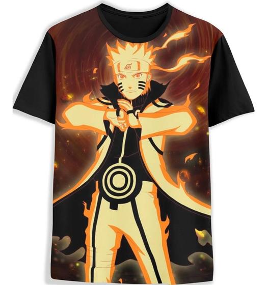 Imagem de Camisa Camiseta 3d Full Fogo Uzumaki Naruto Anime