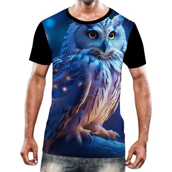 Imagem de Camisa Camiseta Animais Corujas Misticas Aves Noturnas HD 1