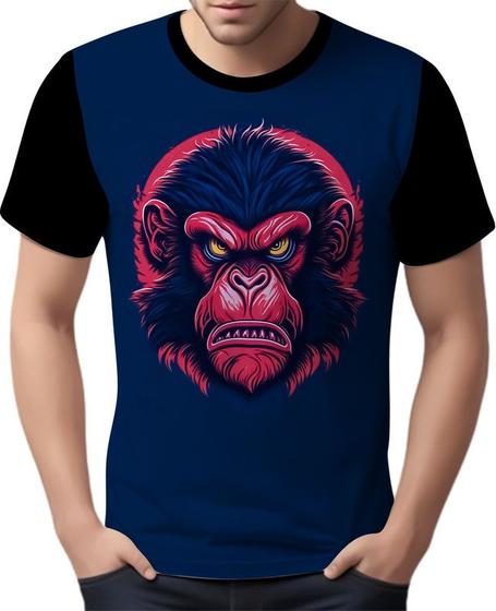 Imagem de Camisa Camiseta Babuino Macaco Gorila Face Animais Selva 4