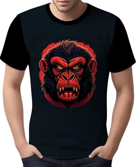 Imagem de Camisa Camiseta Babuino Macaco Gorila Face Animais Selva 5
