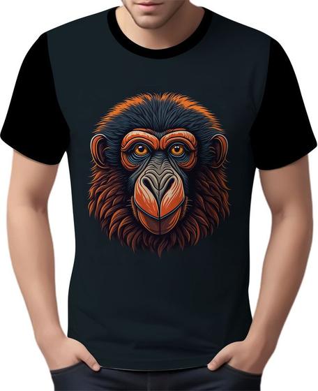 Imagem de Camisa Camiseta Babuino Macaco Gorila Face Animais Selva 6