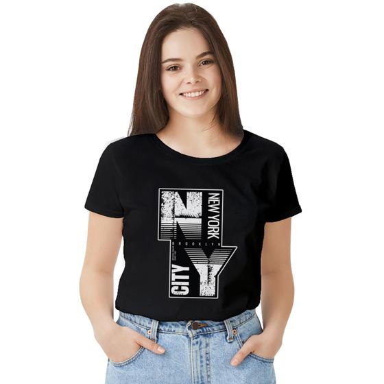 Imagem de Camisa Camiseta BabyLook Feminina T-shirt 100% Algodão  Nova Iorque New york Usa