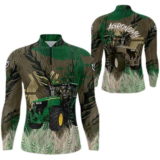 Imagem de Camisa Camiseta Blusa Agro fazenda Trator Plantação com proteção uv50