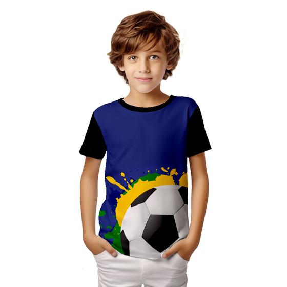 Imagem de Camisa Camiseta Blusa Brasil Infantil Esportes Criança Bola