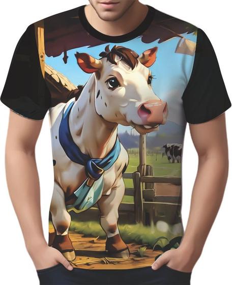 Imagem de Camisa Camiseta Color Animais da Fazenda Vaquinhas HD 1