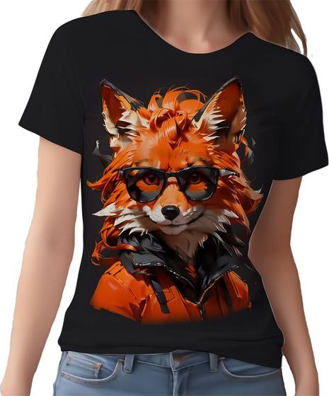 Imagem de Camisa Camiseta Color Animais Óculos Raposa Moderna 5