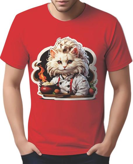 Imagem de Camisa Camiseta Color Chefe Gato Cozinheiro Cozinha 4