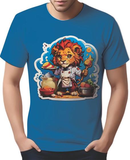 Imagem de Camisa Camiseta Color Chefe Leão Cozinheiro Cozinha 2