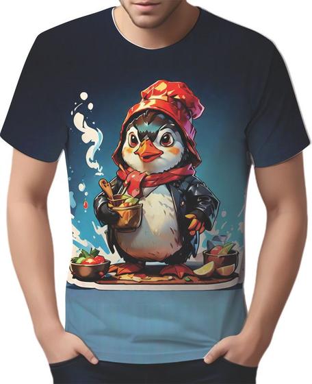 Imagem de Camisa Camiseta Color Chefe Pinguim Cozinheiro Cozinha 2