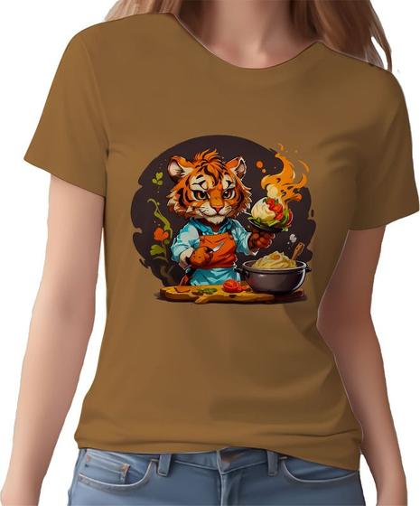 Imagem de Camisa Camiseta Color Chefe Tigre Cozinheiro Cozinha HD 4