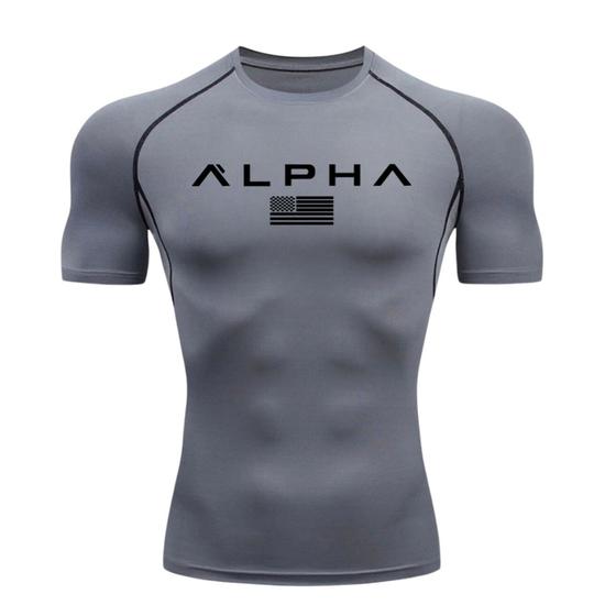 Imagem de Camisa Camiseta de Compressão Alpha Manga Curta Rash Guard Academia