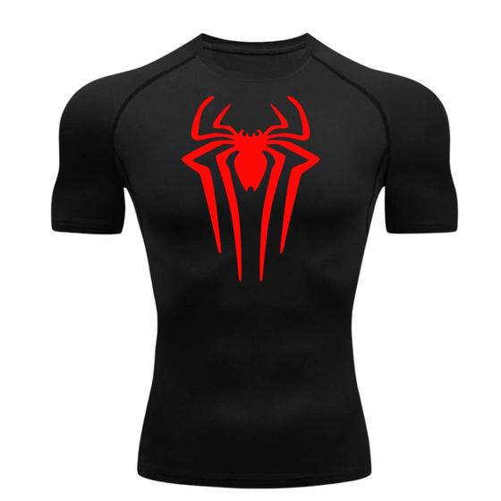 Imagem de Camisa Camiseta de Compressão Homem Aranha Manga Curta Rash Guard Academia