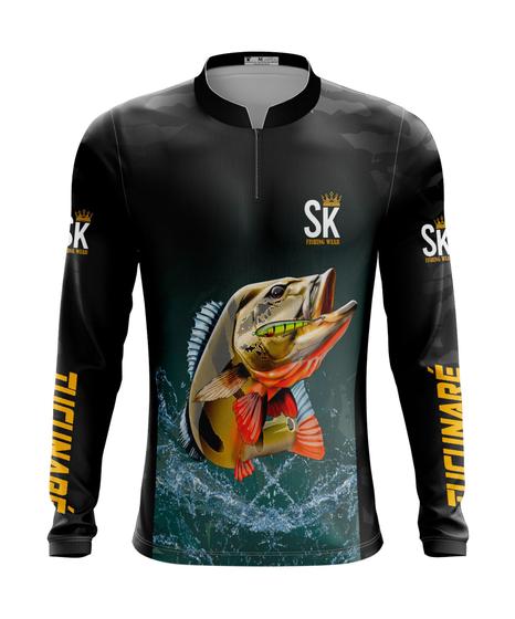 Imagem de Camisa Camiseta de pesca proteção UV50+ SK21 Dourado