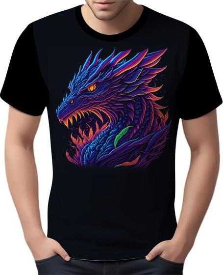 Imagem de Camisa Camiseta Dragão Neon Monstro Fogo Rei Mitologia 1