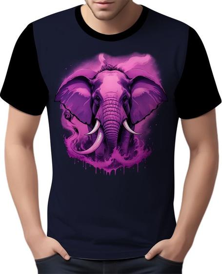 Imagem de Camisa Camiseta Estampada Elefante Pink Animais Grandes 2