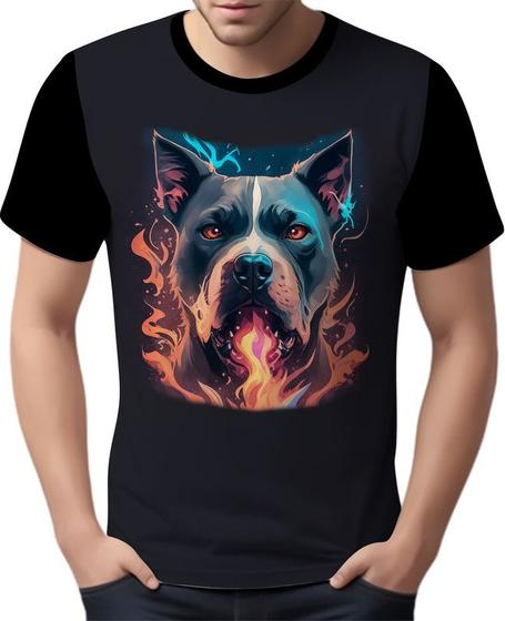 Imagem de Camisa Camiseta Estampada Pitbull Cachorro Guarda Cão 2