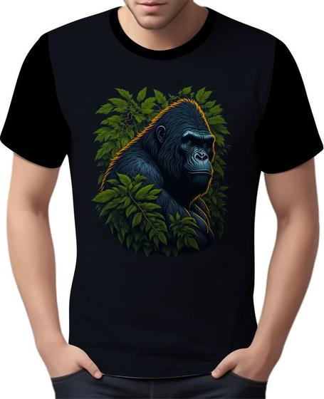 Imagem de Camisa Camiseta Estampada Primata Gorila Selva Africa HD 2