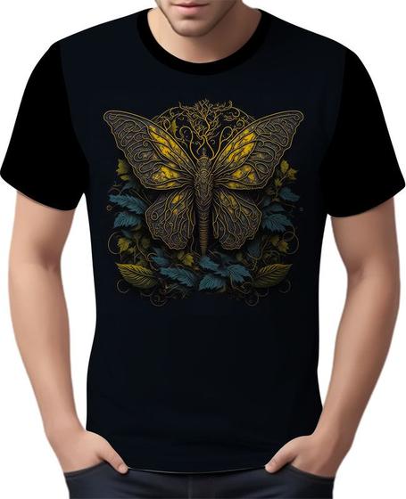 Imagem de Camisa Camiseta Estampada Steampunk Borboleta Tecnovapor 4