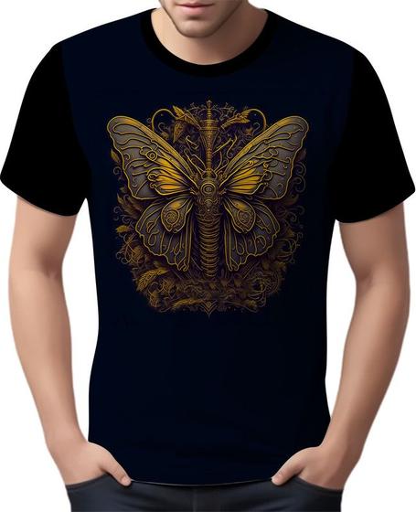 Imagem de Camisa Camiseta Estampada Steampunk Borboleta Tecnovapor 5