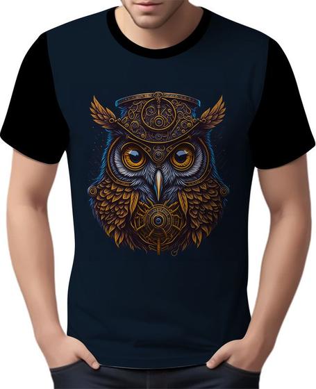 Imagem de Camisa Camiseta Estampada Steampunk Coruja Tecnovapor 3