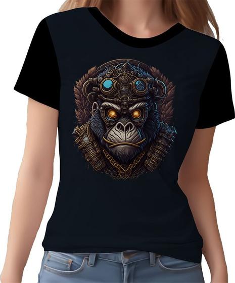 Imagem de Camisa Camiseta Estampada Steampunk Gorila Tecnovapor 1