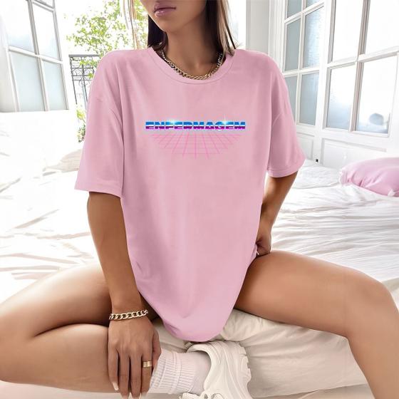 Imagem de Camisa Camiseta Feminina Estampada Enfermagem Retro 100% Algodão Fio 30.1 Penteado