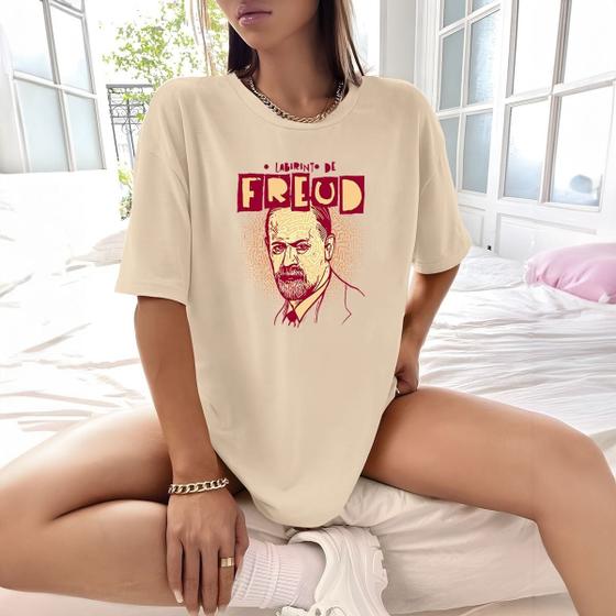 Imagem de Camisa Camiseta Feminina Estampada Labirinto de Freud 100% Algodão Fio 30.1 Penteado