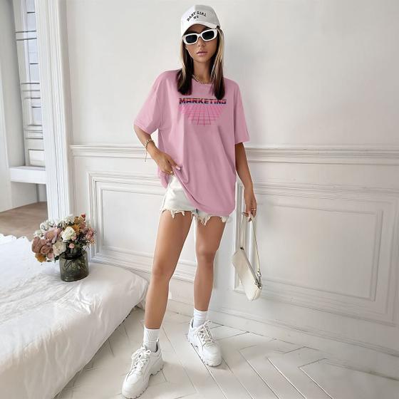 Imagem de Camisa Camiseta Feminina Estampada Marketing 80's 100% Algodão Fio 30.1 Penteado
