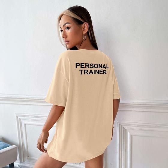 Imagem de Camisa Camiseta Feminina Estampada Personal Trainer 100% Algodão Fio 30.1 Penteado