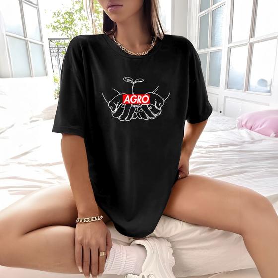 Imagem de Camisa Camiseta Feminina Estampada Suprem Agro 100% Algodão Fio 30.1 Penteado