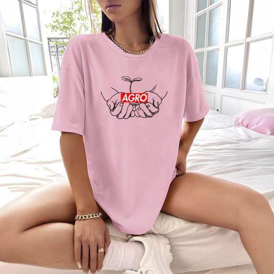 Imagem de Camisa Camiseta Feminina Estampada Suprem Agro 100% Algodão Fio 30.1 Penteado