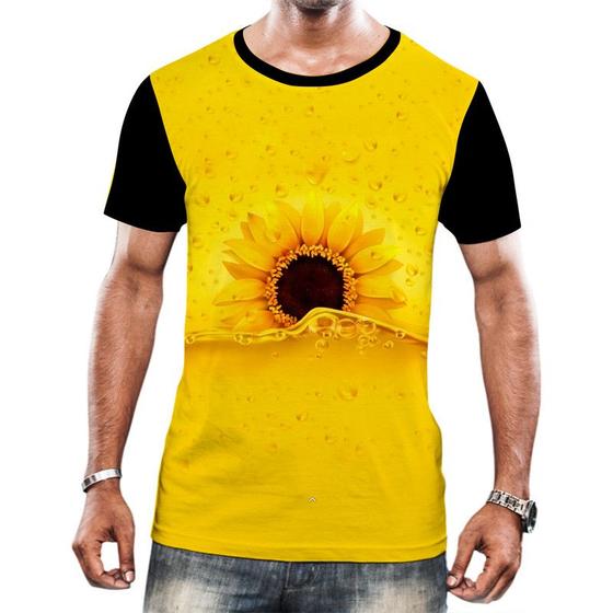 Imagem de Camisa Camiseta Flor do Sol Girassol Natureza Amarela HD 1