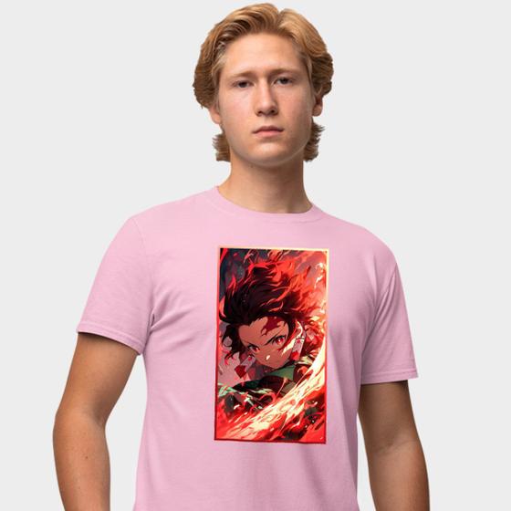 Imagem de Camisa Camiseta Genuine Grit Masculina Estampada Algodão 30.1 Demon Slayer Kamado Tanjiro