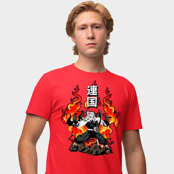 Imagem de Camisa Camiseta Genuine Grit Masculina Estampada Algodão 30.1 Demon Slayer Kyojuro Rengoku