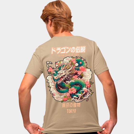 Imagem de Camisa Camiseta Genuine Grit Masculina Estampada Algodão 30.1 Dragão Tokyo