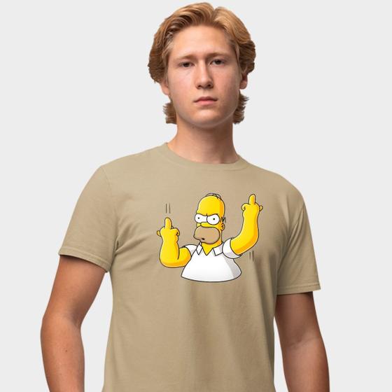 Imagem de Camisa Camiseta Genuine Grit Masculina Estampada Algodão 30.1 Homer Simpson Dedo do Meio